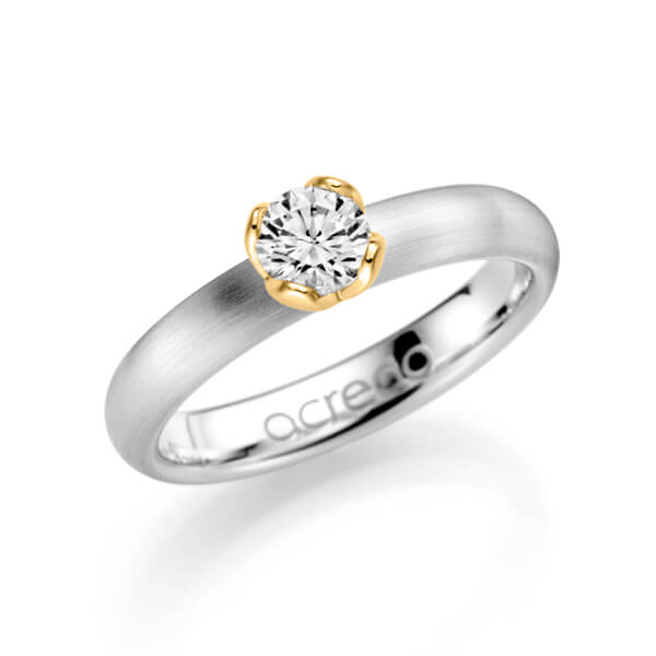 klassischer Trauring/Ehering in Weißgold 585 mit 0,5 ct. Brillant tw, si von acredo