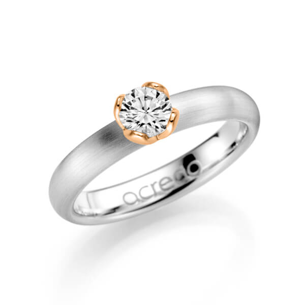 klassischer Trauring/Ehering in Weißgold 585 mit 0,5 ct. Brillant tw, si von acredo