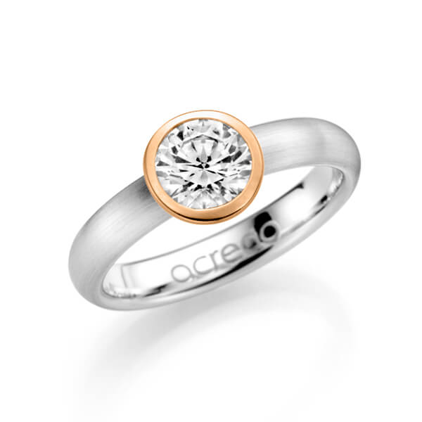 klassischer Trauring/Ehering in Weissgold 585 mit 1 ct. Brillant tw, si von acredo - A-1130-4 klassischer Trauring/Ehering in Weissgold 585 mit 1 ct. Brillant tw, si von acredo - A-1130-4