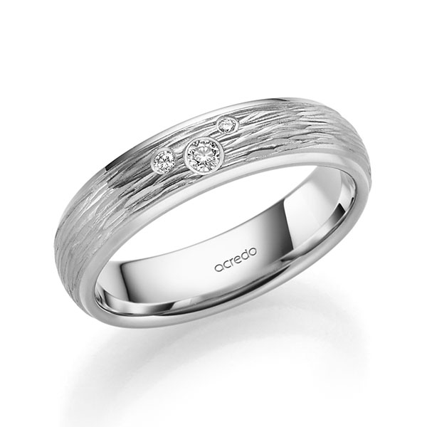 klassischer Trauring/Ehering in Weissgold 585 mit zus. 0,063 ct. Brillant tw, si von acredo - A-2412-12 klassischer Trauring/Ehering in Weissgold 585 mit zus. 0,063 ct. Brillant tw, si von acredo - A-2412-12