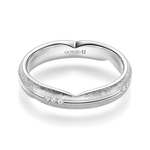 klassischer Trauring/Ehering in Weißgold 585 mit zus. 0,096 ct. Brillant tw, si von acredo