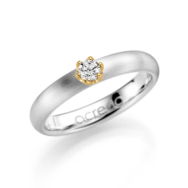 klassischer Trauring/Ehering in Weissgold 585 mit zus. 0,15 ct. Brillant tw, si von acredo - A-1132-2 klassischer Trauring/Ehering in Weissgold 585 mit zus. 0,15 ct. Brillant tw, si von acredo - A-1132-2