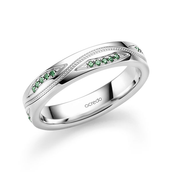 klassischer Trauring/Ehering in Weissgold 585 mit zus. 0,15 ct. Brillant von acredo - A-2385-12 klassischer Trauring/Ehering in Weissgold 585 mit zus. 0,15 ct. Brillant von acredo - A-2385-12