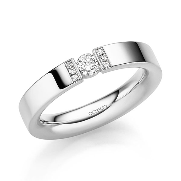 klassischer Trauring/Ehering in Weißgold 585 mit zus. 0,18 ct. Brillant tw, si von acredo - S-1325-5 klassischer Trauring/Ehering in Weißgold 585 mit zus. 0,18 ct. Brillant tw, si von acredo - S-1325-5