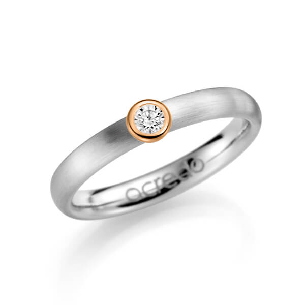 klassischer Trauring/Ehering in Weissgold 585 mit zus. 0,1 ct. Brillant tw, si von acredo