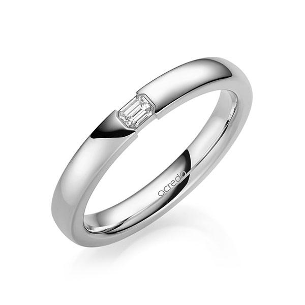 klassischer Trauring/Ehering in Weißgold 585 mit zus. 0,1 ct. tw, vs von acredo - A-2137-10 klassischer Trauring/Ehering in Weißgold 585 mit zus. 0,1 ct. tw, vs von acredo - A-2137-10