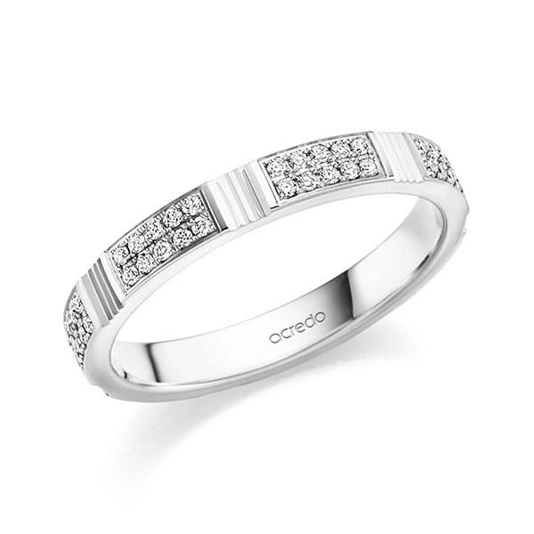 klassischer Trauring/Ehering in Weißgold 585 mit zus. 0,35 ct. Brillant tw, si von acredo - S-1411-6 klassischer Trauring/Ehering in Weißgold 585 mit zus. 0,35 ct. Brillant tw, si von acredo - S-1411-6