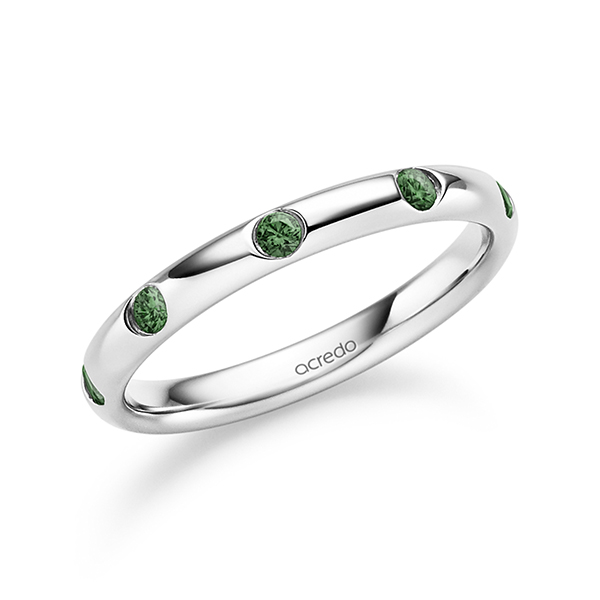klassischer Trauring/Ehering in Weißgold 585 mit zus. 0,36 ct. Brillant von acredo