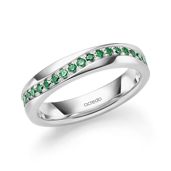 klassischer Trauring/Ehering in Weißgold 585 mit zus. 0,3 ct. Brillant von acredo