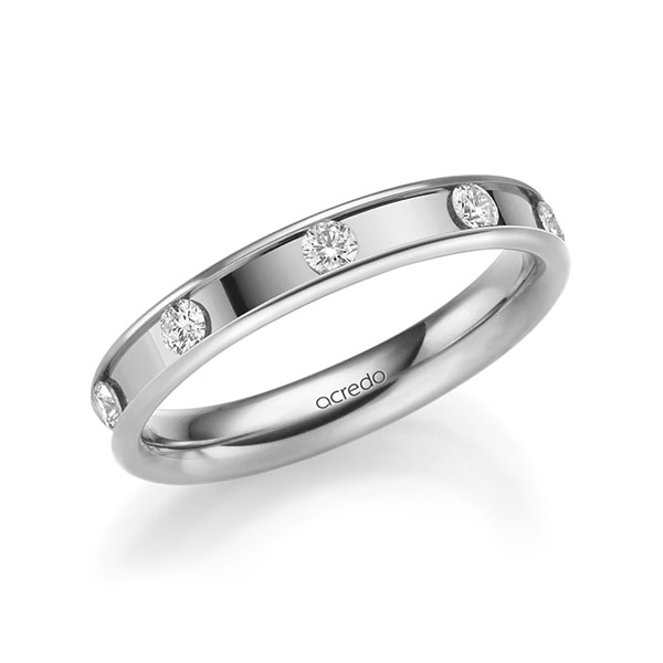 klassischer Trauring/Ehering in Weißgold 585 mit zus. 0,45 ct. Brillant tw, vs von acredo - A-2210-4 klassischer Trauring/Ehering in Weißgold 585 mit zus. 0,45 ct. Brillant tw, vs von acredo - A-2210-4