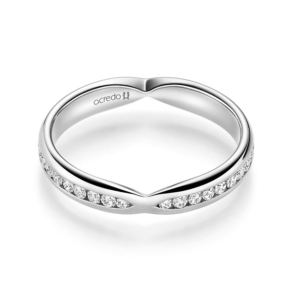 klassischer Trauring/Ehering in Weissgold 585 mit zus. 0,542 ct. Brillant tw, si von acredo - A-2327-7 klassischer Trauring/Ehering in Weissgold 585 mit zus. 0,542 ct. Brillant tw, si von acredo - A-2327-7