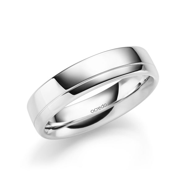 klassischer Trauring/Ehering in Weissgold 585 von acredo