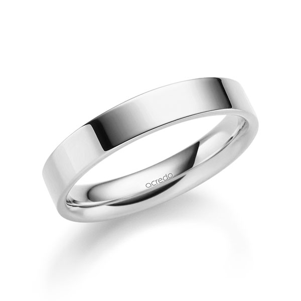 klassischer Trauring/Ehering in Weißgold 585 von acredo