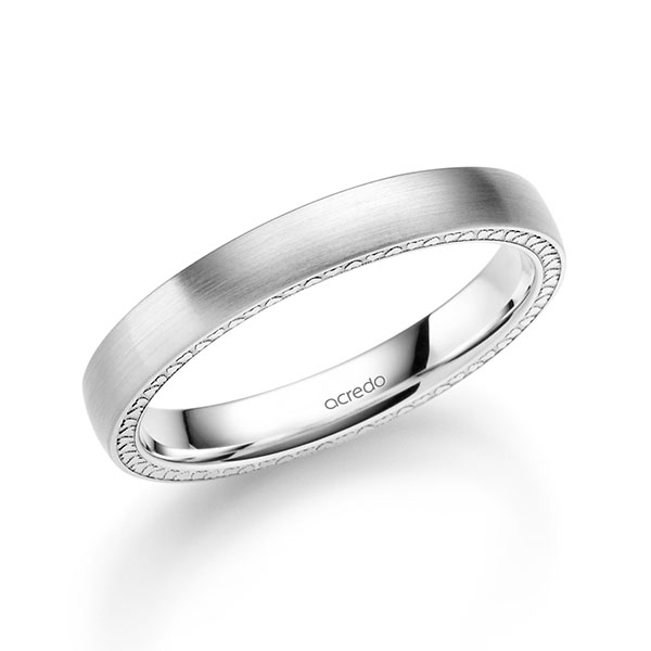klassischer Trauring/Ehering in Weißgold 585 von acredo