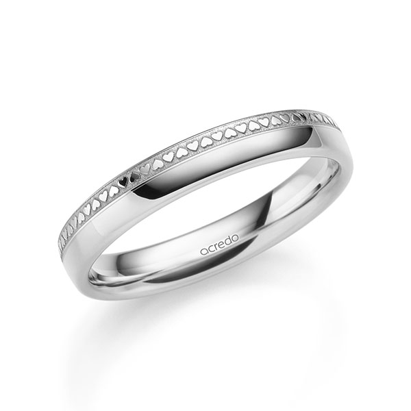 klassischer Trauring/Ehering in Weißgold 585 von acredo