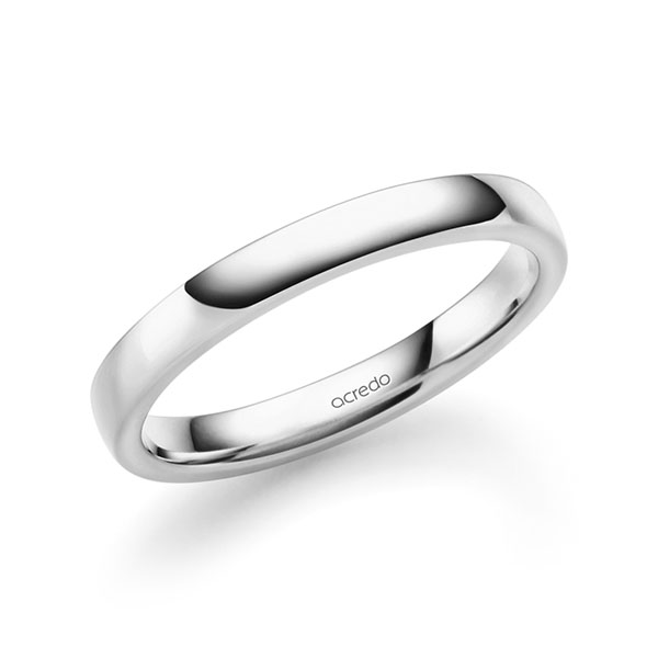 klassischer Trauring/Ehering in Weißgold 585 von acredo