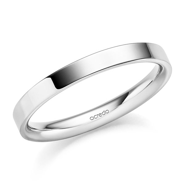 klassischer Trauring/Ehering in Weißgold 585 von acredo