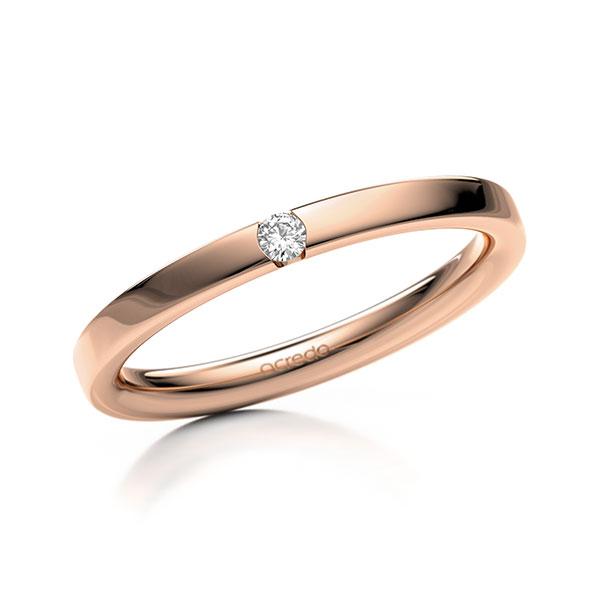Memoire-Ring Rotgold 585 mit 0,04 ct. tw, si