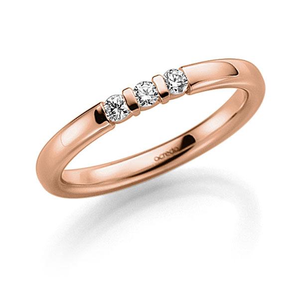 Memoire-Ring Rotgold 585 mit 0,09 ct. tw, vs