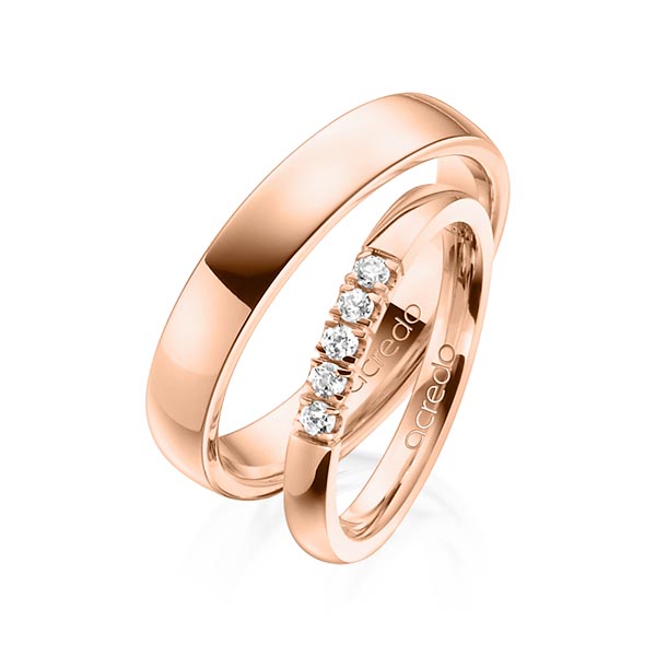Memoire-Ring Rotgold 585 mit 0,15 ct. tw, vs