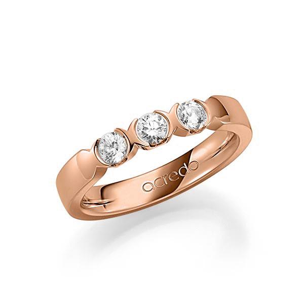 Memoire-Ring Rotgold 585 mit 0,45 ct. tw, vs