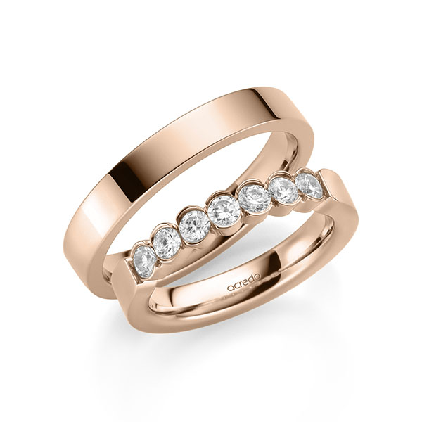 Memoire-Ring Rotgold 585 mit 0,7 ct. tw, si