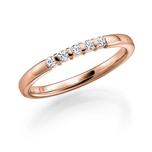 Memoire-Ring Rotgold 750 mit 0,1 ct. tw, vs