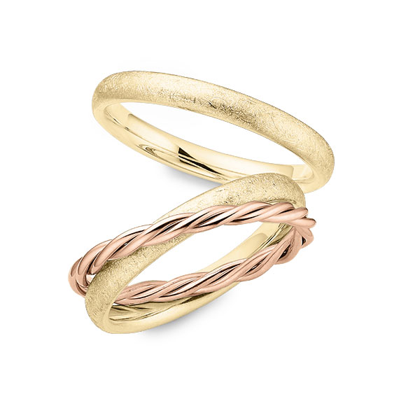Paar bicolor Trauringe/Eheringe in Gelbgold 585 Rotgold 585 von 123GOLD