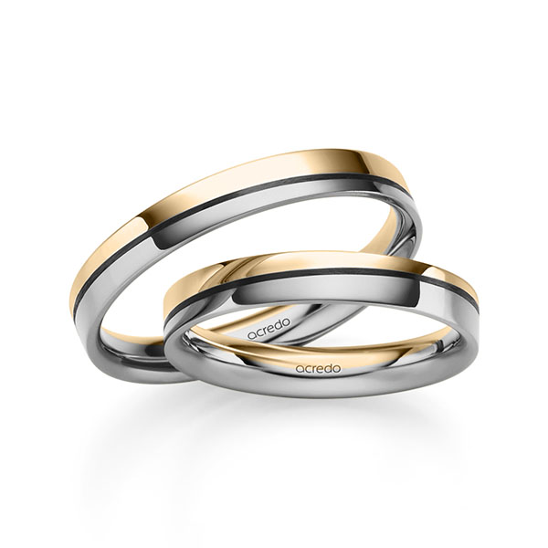 Paar bicolor Trauringe/Eheringe in Roségold 585 Graugold 585 von acredo - S-1301-2 Paar bicolor Trauringe/Eheringe in Roségold 585 Graugold 585 von acredo - S-1301-2