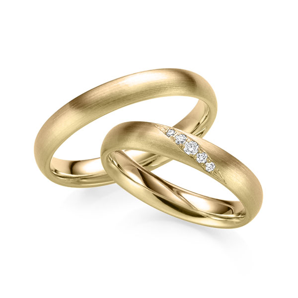 Paar bicolor Trauringe/Eheringe in Rotgold 585 Roségold 585 Gelbgold 585 Farbverlauf mit zus. 0,08 ct. Brillant tw, si von 123GOLD