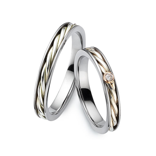 Paar bicolor Trauringe/Eheringe in Tantal 900 Gelbgold 585 mit zus. 0,03 ct. Brillant tw, si - UQ-1133-1 Paar bicolor Trauringe/Eheringe in Tantal 900 Gelbgold 585 mit zus. 0,03 ct. Brillant tw, si - UQ-1133-1