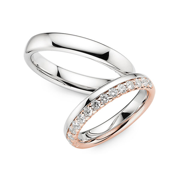 Paar bicolor Trauringe/Eheringe in Weißgold 585 Roségold 585 mit zus. 0,45 ct. Brillant tw, vs von 123GOLD - Y-1513-7 Paar bicolor Trauringe/Eheringe in Weißgold 585 Roségold 585 mit zus. 0,45 ct. Brillant tw, vs von 123GOLD - Y-1513-7