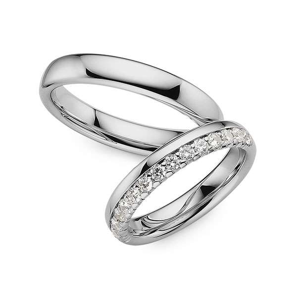 Paar klassische Memoire-Trauringe/Eheringe in Graugold 585 halbausgefasst mit zus. 0,45 ct. Brillant tw, si von 123GOLD - Y-1514-5 Paar klassische Memoire-Trauringe/Eheringe in Graugold 585 halbausgefasst mit zus. 0,45 ct. Brillant tw, si von 123GOLD - Y-1514-5