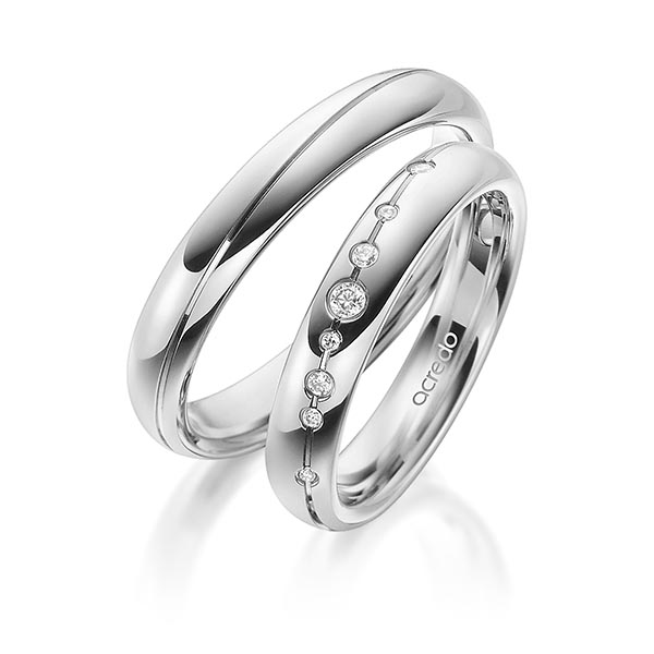Paar klassische Trauringe/Eheringe in außen Graugold 585 , innen Graugold 585 mit zus. 0,08 ct. Brillant tw, si von acredo - A-1708-4 Paar klassische Trauringe/Eheringe in außen Graugold 585 , innen Graugold 585 mit zus. 0,08 ct. Brillant tw, si von acredo - A-1708-4
