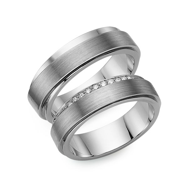 Paar klassische Trauringe/Eheringe in außen Graugold 585 , innen Graugold 585 mit zus. 0,116 ct. Brillant tw, si von 123GOLD - Y-1506-6 Paar klassische Trauringe/Eheringe in außen Graugold 585 , innen Graugold 585 mit zus. 0,116 ct. Brillant tw, si von 123GOLD - Y-1506-6