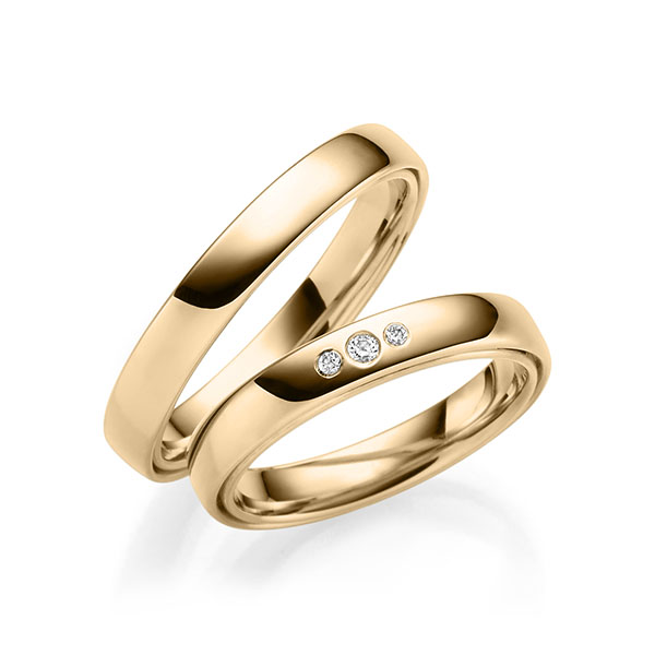 Paar klassische Trauringe/Eheringe in außen Roségold 585 , innen Roségold 585 mit zus. 0,04 ct. Brillant tw, vs von 123GOLD - P-1166-2 Paar klassische Trauringe/Eheringe in außen Roségold 585 , innen Roségold 585 mit zus. 0,04 ct. Brillant tw, vs von 123GOLD - P-1166-2