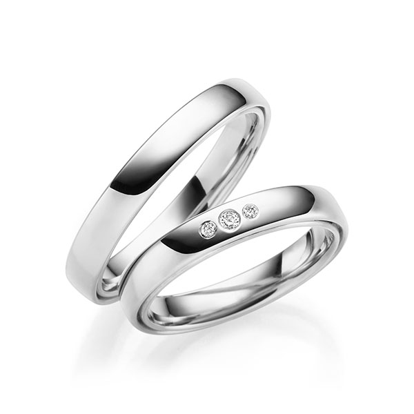 Paar klassische Trauringe/Eheringe in außen Weißgold 585 , innen Weißgold 585 mit zus. 0,04 ct. Brillant tw, vs von 123GOLD - P-1166-4 Paar klassische Trauringe/Eheringe in außen Weißgold 585 , innen Weißgold 585 mit zus. 0,04 ct. Brillant tw, vs von 123GOLD - P-1166-4