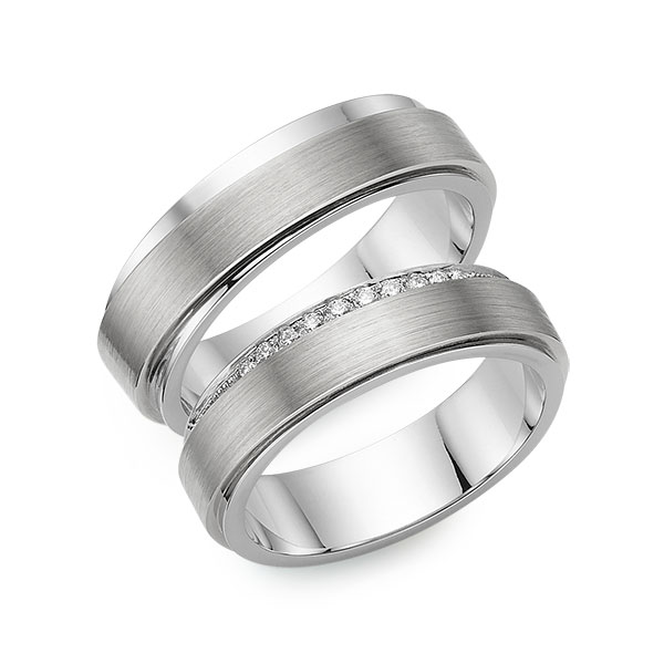 Paar klassische Trauringe/Eheringe in außen Weißgold 585 , innen Weißgold 585 mit zus. 0,116 ct. Brillant tw, si von 123GOLD - Y-1506-2 Paar klassische Trauringe/Eheringe in außen Weißgold 585 , innen Weißgold 585 mit zus. 0,116 ct. Brillant tw, si von 123GOLD - Y-1506-2