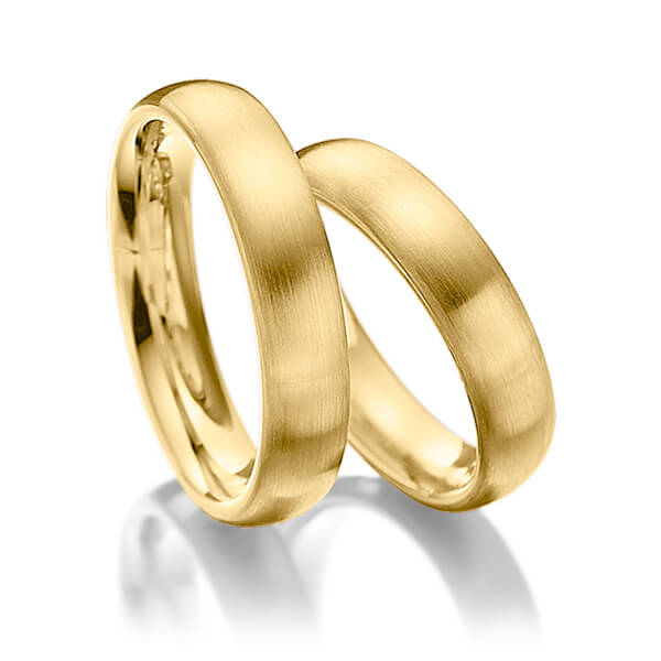 Paar klassische Trauringe/Eheringe in Gelbgold 333 von Steinberg - Q-1012-2