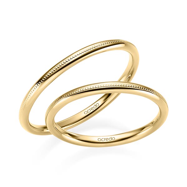 Paar klassische Trauringe/Eheringe in Gelbgold 375 von acredo - S-1234-1 Paar klassische Trauringe/Eheringe in Gelbgold 375 von acredo - S-1234-1