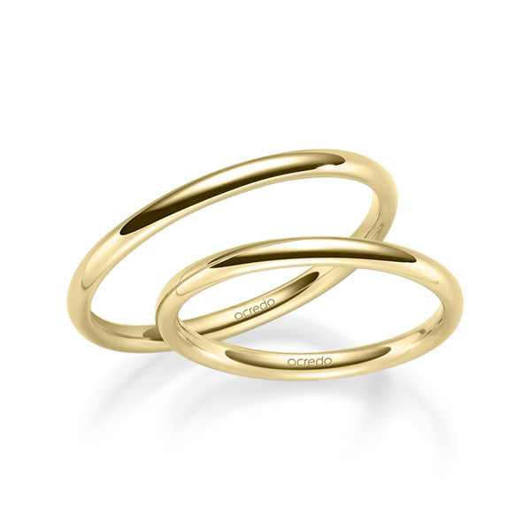 Paar klassische Trauringe/Eheringe in Gelbgold 375 von acredo - S-1261-1 Paar klassische Trauringe/Eheringe in Gelbgold 375 von acredo - S-1261-1