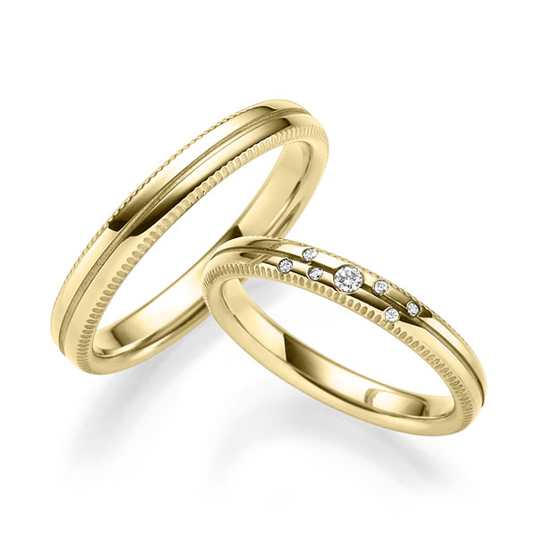 Paar klassische Trauringe/Eheringe in Gelbgold 585 mit zus. 0,06 ct. Brillant tw, vs von 123GOLD - P-1167-2 Paar klassische Trauringe/Eheringe in Gelbgold 585 mit zus. 0,06 ct. Brillant tw, vs von 123GOLD - P-1167-2