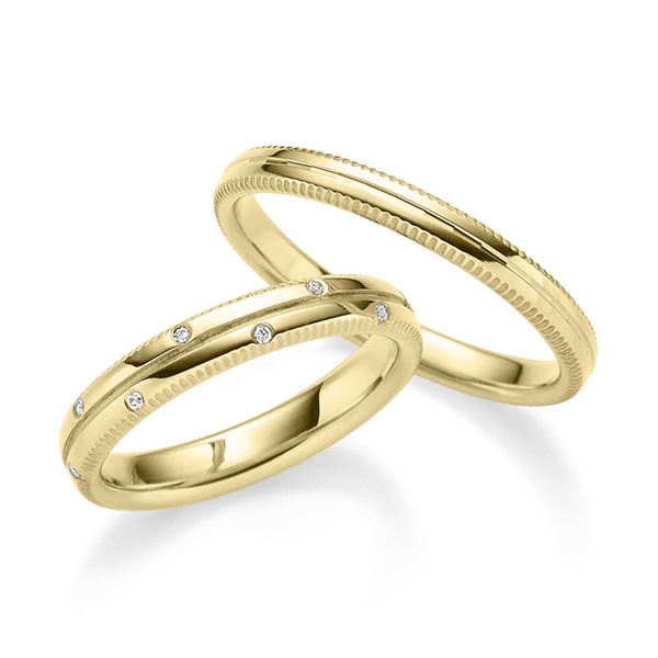 Paar klassische Trauringe/Eheringe in Gelbgold 585 mit zus. 0,08 ct. Brillant tw, vs von 123GOLD - P-1168-2 Paar klassische Trauringe/Eheringe in Gelbgold 585 mit zus. 0,08 ct. Brillant tw, vs von 123GOLD - P-1168-2