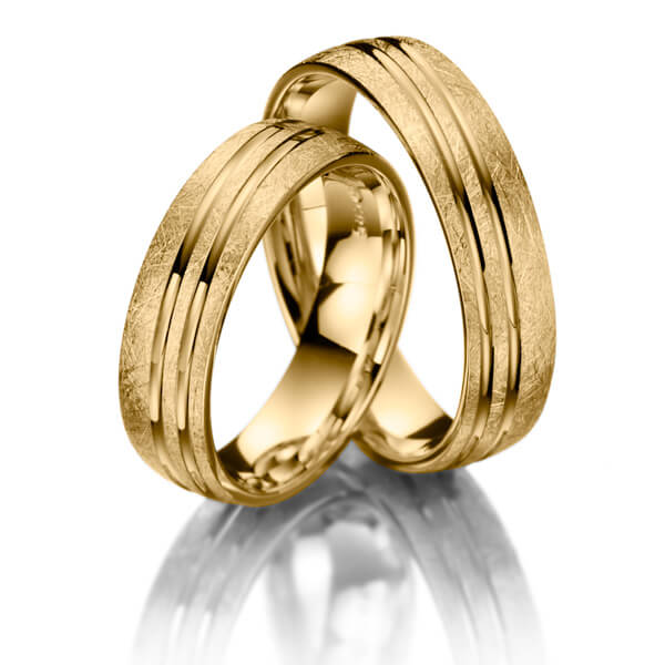 Paar klassische Trauringe/Eheringe in Gelbgold 585 - NP-1046-3