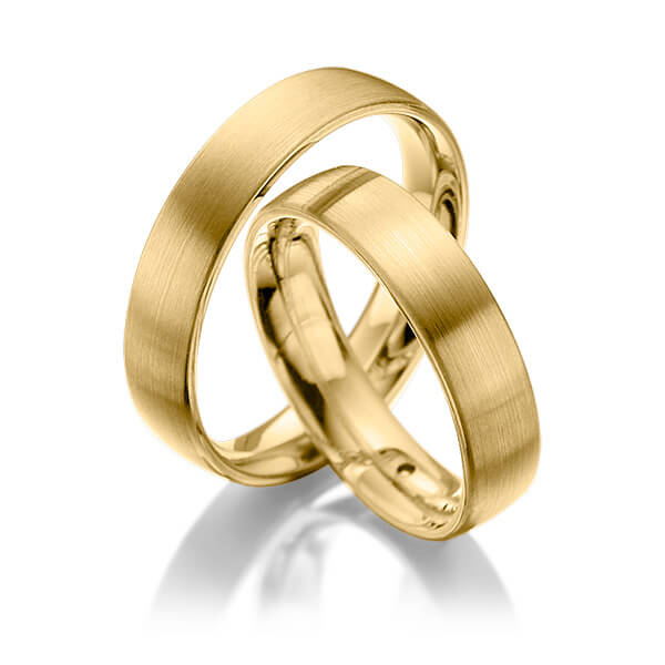 Paar klassische Trauringe/Eheringe in Gelbgold 585 - NP-1051-8