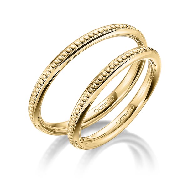 Paar klassische Trauringe/Eheringe in Gelbgold 585 von acredo - A-1765-1 Paar klassische Trauringe/Eheringe in Gelbgold 585 von acredo - A-1765-1