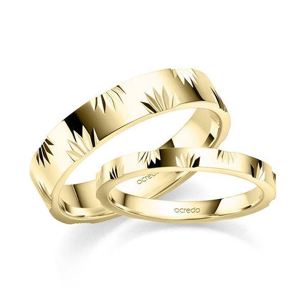 Paar klassische Trauringe/Eheringe in Gelbgold 585 von acredo - S-1418-1 Paar klassische Trauringe/Eheringe in Gelbgold 585 von acredo - S-1418-1