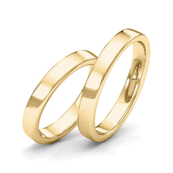 Paar klassische Trauringe/Eheringe in Gelbgold 585 von Merii - M-1232-1