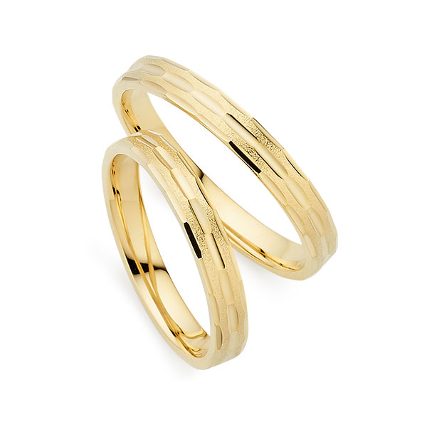 Paar klassische Trauringe/Eheringe in Gelbgold 585 von Merii - M-1374-1