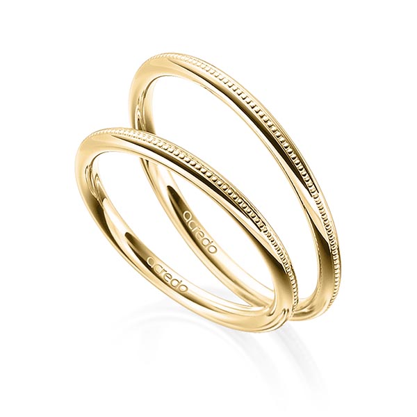 Paar klassische Trauringe/Eheringe in Gelbgold 750 von acredo - A-1764-2